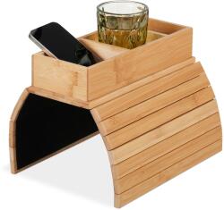 Relaxdays Tavă pentru canapea Relaxdays din bambus cu 3 compartimente (10101198) Tava
