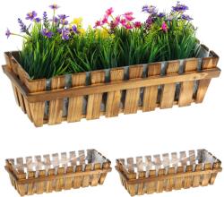 Relaxdays Set de 3 garduri din lemn pentru cutii de flori Relaxdays (10066337)