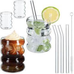 Relaxdays Pahare ondulate Relaxdays, set de 4 (10111695) Pahar