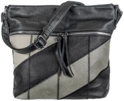 Feng Da Fekete - szürke darabokból készült műbőr női oldaltáska Fengda (f 2290 black)