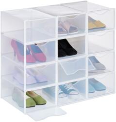 Relaxdays Cutii de pantofi transparente Relaxdays, pachet de 12 (10098285)
