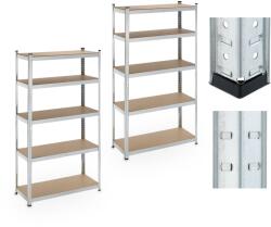 Relaxdays Set de 2 rafturi galvanizate Relaxdays pentru sarcini grele (10100733) Raft