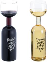 Relaxdays Sticlă de vin Relaxdays cu pahar 750 ml (10097349) Pahar