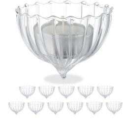 Relaxdays Suporturi plutitoare pentru lumânări tip pastilă Relaxdays, set de 12 (10109083) Pahar