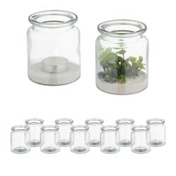 Relaxdays Suporturi pentru lumânări tip pastilă Relaxdays, set de 12 (10091173) Pahar