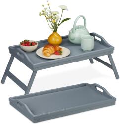 Relaxdays Set de 2 tave de pat Relaxdays gri (10090840) Tava