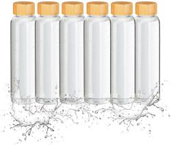 Relaxdays Sticlă de apă Relaxdays cu capac din bambus, 6 buc. , 500 ml (10081850)