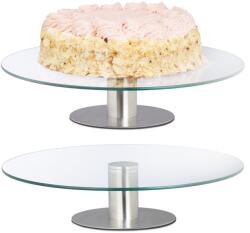 Relaxdays Suport pentru tort Relaxdays cu bază, set de 2 (10086459) Tava