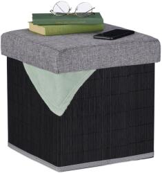 Relaxdays Otoman negru cu spațiu de depozitare (10079472)