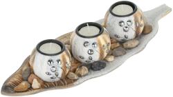 Relaxdays Suporturi rotunde pentru lumânări tip pastilă Relaxdays cu 3 suporturi și tavă (10077039)
