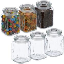 Relaxdays Set de 6 borcane Relaxdays cu capac, 750 ml (10088659)