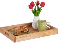 Relaxdays Tavă de servire Relaxdays din lemn de nuc și MDF (10098761) Tava