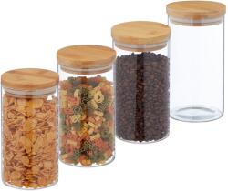Relaxdays Borcane Relaxdays cu capac, set de 4, 1000 ml (10074710)