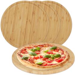 Relaxdays Farfurii de pizza Relaxdays din bambus, set de 4 (10092524)