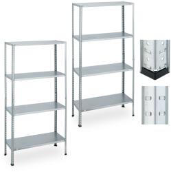 Relaxdays Set de 2 rafturi galvanizate Relaxdays pentru sarcini grele (10083092) Raft