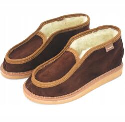 PanSzew Bambusz Férfi Hegyi Stílusú Meleg Bőr Papucs Gyapjúval 36-46 PanSzew (Ciepłe Bambosze Męskie Góralskie Kapcie)