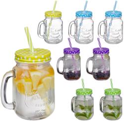 Relaxdays Pahare colorate Relaxdays cu capac, set de 8 (10073182) Pahar
