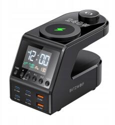 Blitzwolf Ébresztőóra Blitzwolf Töltővel BW-FW10 240W 10IN1 Usb-c Usb-a Riasztás (5907085527512)