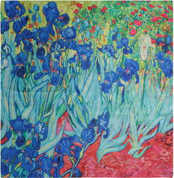 Shopika Esarfa premium din matase cu dubla fata, imprimeu cu model inspirat dupa Irisi - de Van Gogh