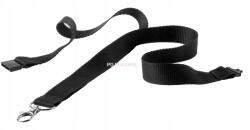  Europel póráz, 20 mm, karabiner, biztonsági csat, fekete, 8 db