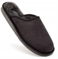 PanSzew Meleg Férfi Bőr Papucs, Otthoni Papucs Nubuk Gyapjúval 40-46 PanSzew (Bambosze Męskie Skórzane z Nubuku Barefoot 46)