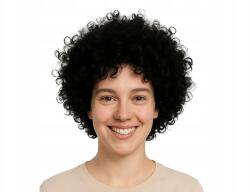 Congee Afro paróka fekete farsang jelmez (P006-S7)