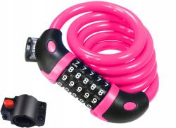  Kerékpárzár Zsinóros Biztonsági Kódzár Rózsaszín 120CM (566)