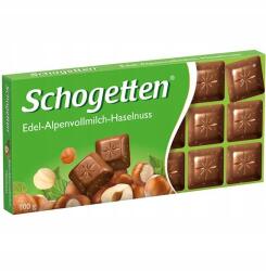 Schogetten Alpesi Schogetten Tejcsokoládé Mogyoróval 100g Németországból (4000607151101)