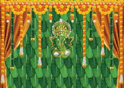  Esküvői Fotó Háttér Indiai Pooja Diwali 210x150CM (wr43S)