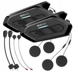 Sena Sistem de comunicare pentru motocicleta, Sena SPIDER-RT1-01D, Microfon, Bluetooth, Distanta 2 km, Set Dublu, Negru (8809629523899)