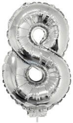 Funny Fashion Számos lufi - 8, ezüst, 42 cm