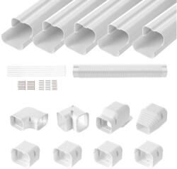 VEVOR Mini split kábelcsatorna készlet 76 mm x 311 cm mini split csőburkolat festhető PVC klíma csatorna komplett szett