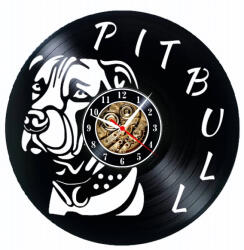  Ceas de perete din disc de vinil, Model Pitbull, Negru, 30 cm - cod CB4779