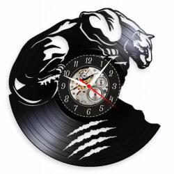  Ceas de perete din disc de vinil, Model Pantera, Negru, 30 cm