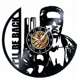  Ceas de perete din disc de vinil, Model Terminator, Negru, 30 cm
