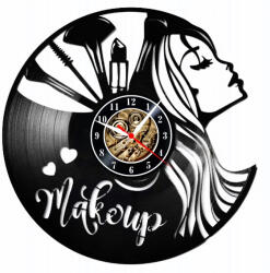 Ceas de perete din disc de vinil, Model Makeup, Negru, 30 cm - cod CB4834