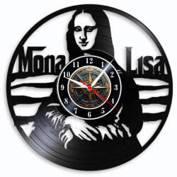  Ceas de perete din disc de vinil, Model Monalisa, Negru, 30 cm