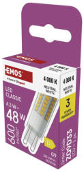 EMOS EMOS ZQ9D33, LED izzó Classic JC / G9 / 4, 3 W (48 W) / 600 lm / Természetes fehér (ZQ9D33)