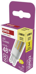 EMOS EMOS ZQ9D32, LED izzó Classic JC / G9 / 4, 3 W (48 W) / 600 lm / Meleg fehér (ZQ9D32)