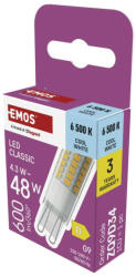 EMOS EMOS ZQ9D34, LED izzó Classic JC / G9 / 4, 3 W (48 W) / 600 lm / Hideg fehér (ZQ9D34)