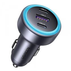 UGREEN Incarcator Auto UGREEN EC307, 30W, 3A, 1 x USB-A - 2 x USB-C, Gri (EC307-45843)