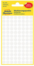 Avery-Zweckform címkék 8mm, fehér, 104 címke, jelölő, 4 db-os csomag, 3175, kézíráshoz