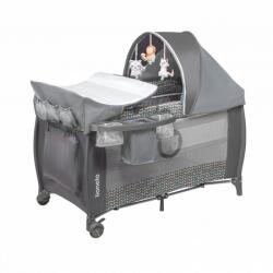 LIONELO Sven Plus utazóágy emelhető+napfénytető Grey Scandi