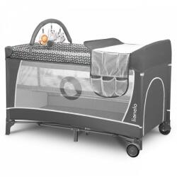 LIONELO Flower 2in1 utazóágy - Grey Scandi Grey Scandi