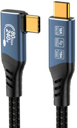 PremiumCord USB 4 240W 16K 60Hz 80 Gbit/s 90 fokos kábel 0.8m (KU4CB08) (KU4CB08)
