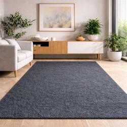  Modern szőnyeg Industrial Lux (Lines) 400x600cm Antracit Kékes