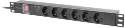 Lanberg Unitate distributie alimentare PDU 19, 1U, 10A, 6 prize , negru, C14 (PDU-06F-0200-IEC-BK)