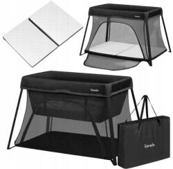Lionelo Patut Multifunctional Lionelo Alice 3in1 Pliabil 2 Trepte de Inaltime pentru Saltea Iesire Laterala Geanta Transport Maxim 15KG 0 Luni+ Negru (LO-ALICE_BLACK)