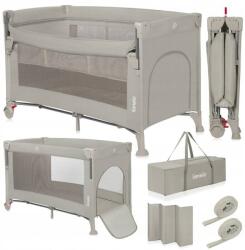 Lionelo Patut Pliabil Lionelo Ellen Intrare Laterala cu Fermoar Saltea Pliabila Geanta Transport 0 - 3 Ani Maxim 15KG 120x60CM Bej (LO-ELLEN_BEIGE_SAND)
