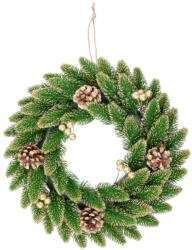 MagicHome MagicHome karácsonyi koszorú, natúr, aranyozott, 33 cm
